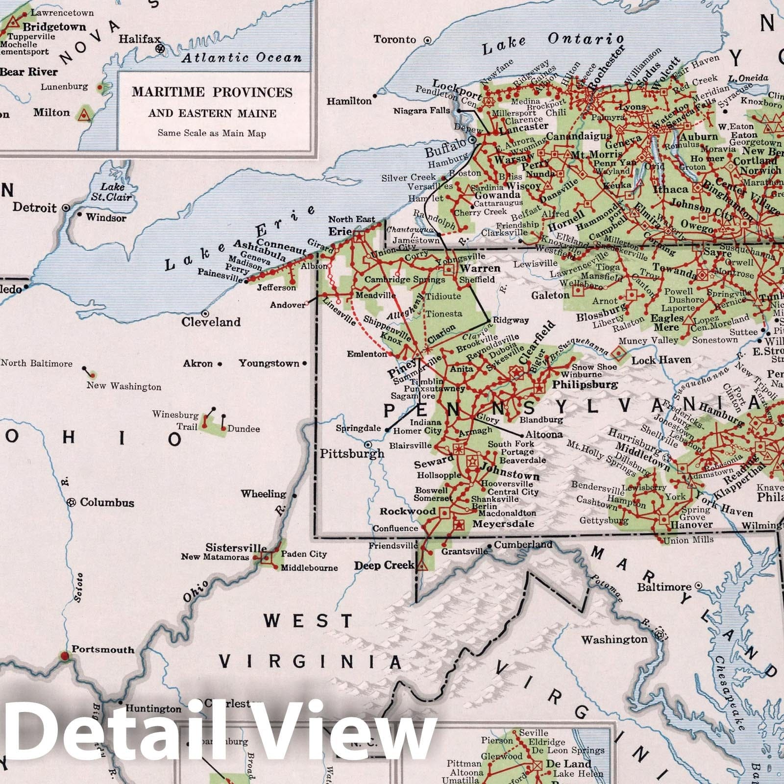 Northeastern United States and Philippines and Canada - Energy Map, 1930