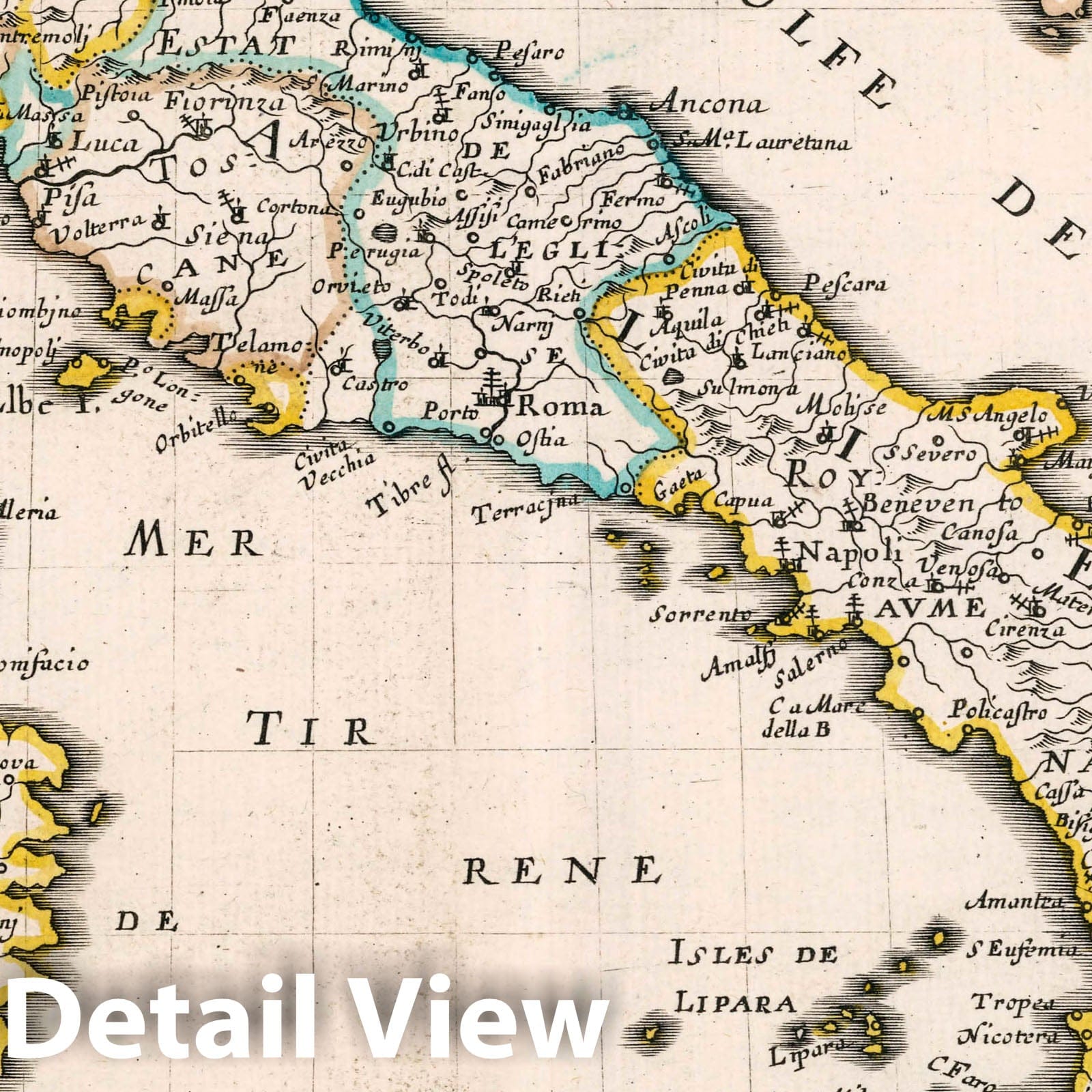 Italy - River Map, 1648 by Nicolas Sanson le fils