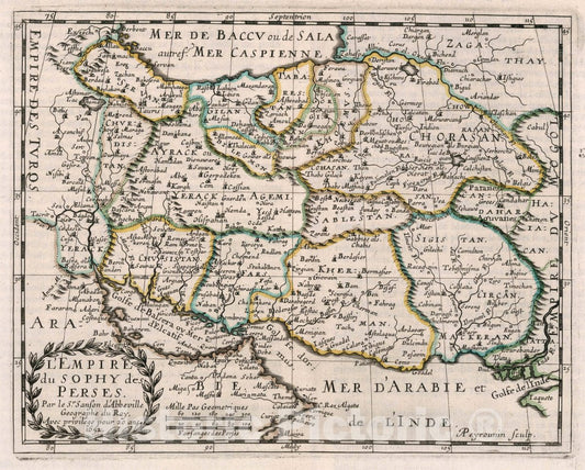 Historic Map : Iran, L'Empire du Sophy des Perses, 1652 Atlas , Vintage Wall Art