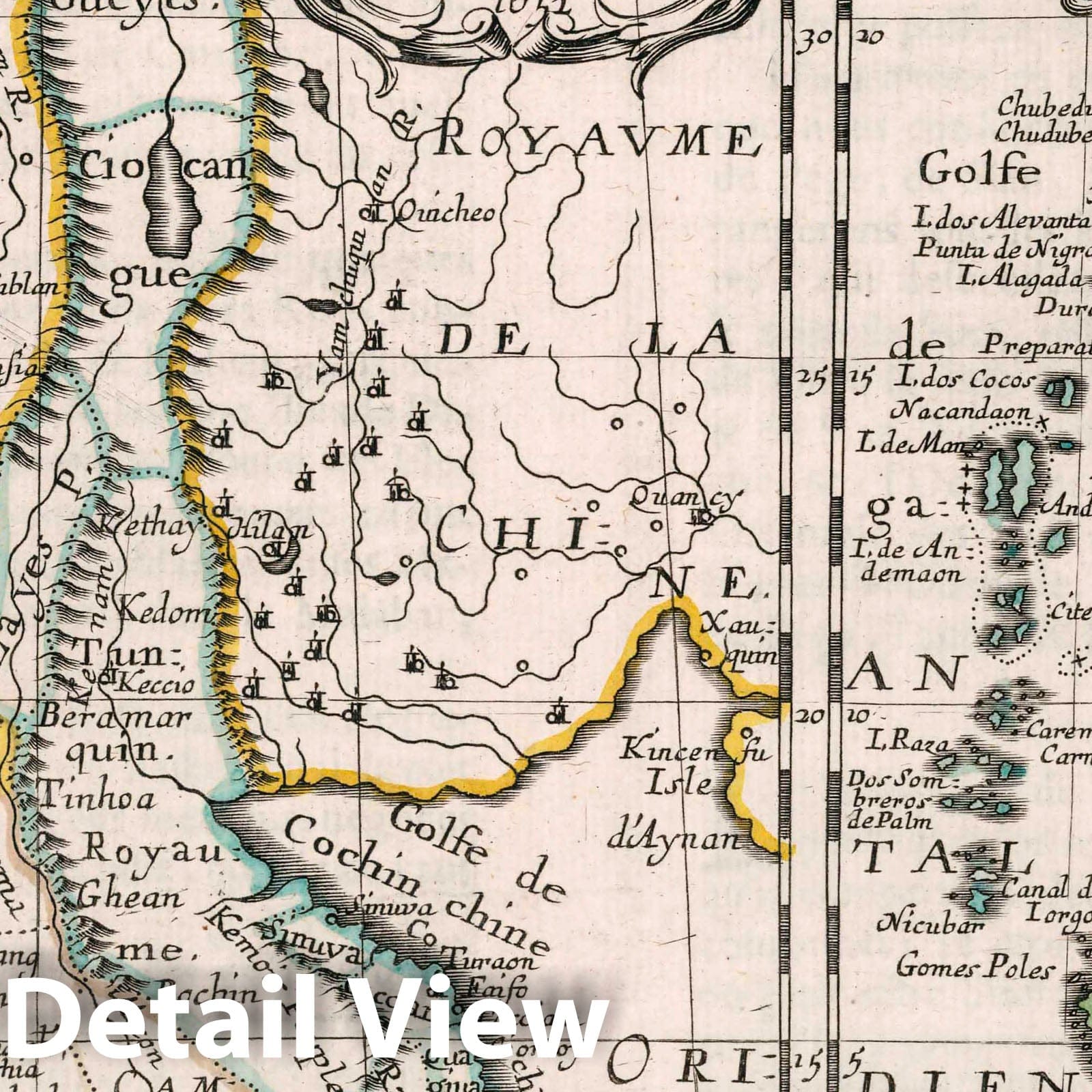 India Beyond the Ganges and Southeast Asia - River Map, 1652 - Historical Map Print