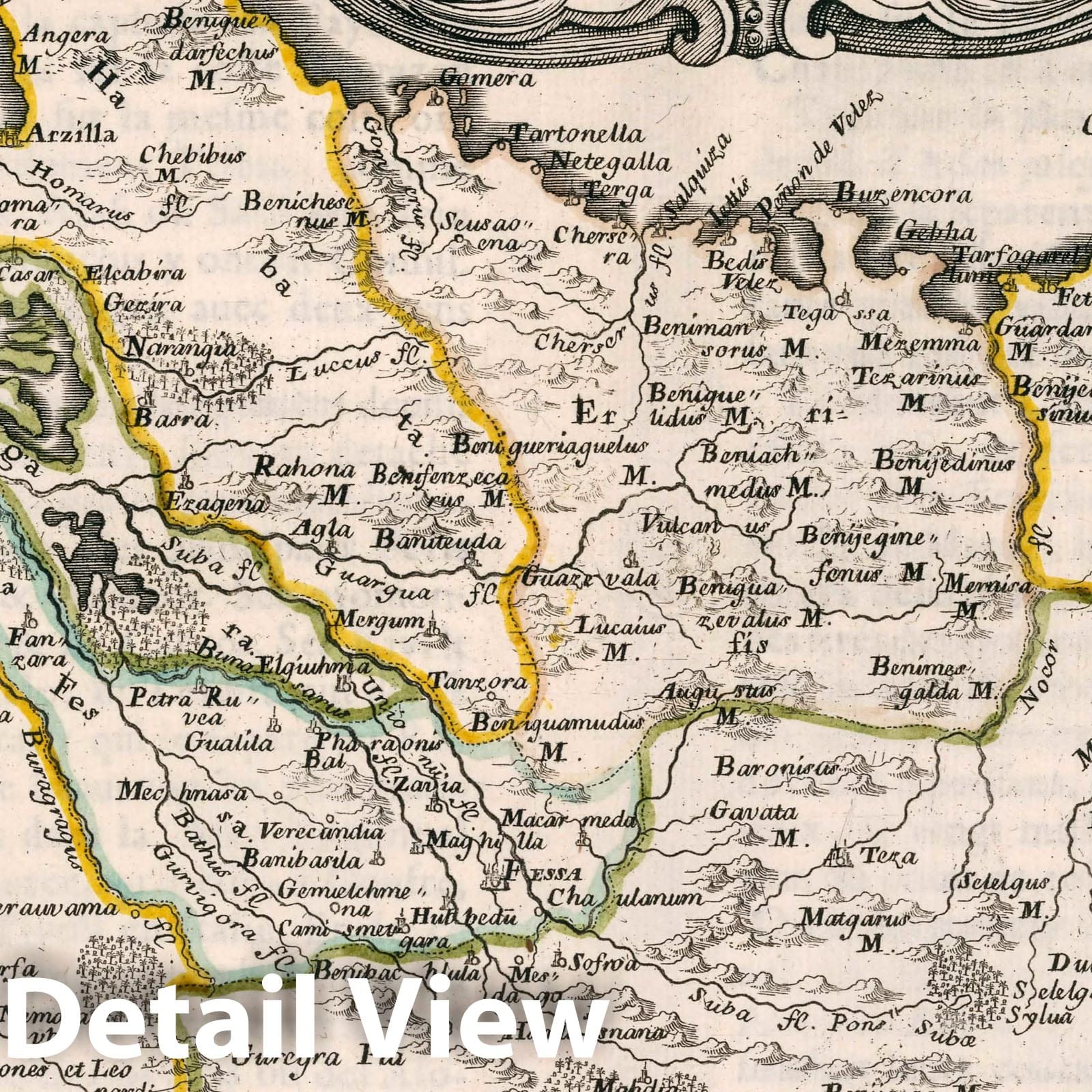 Kingdom of Fez, Morocco - River Map, 1656 - Historical Map Print