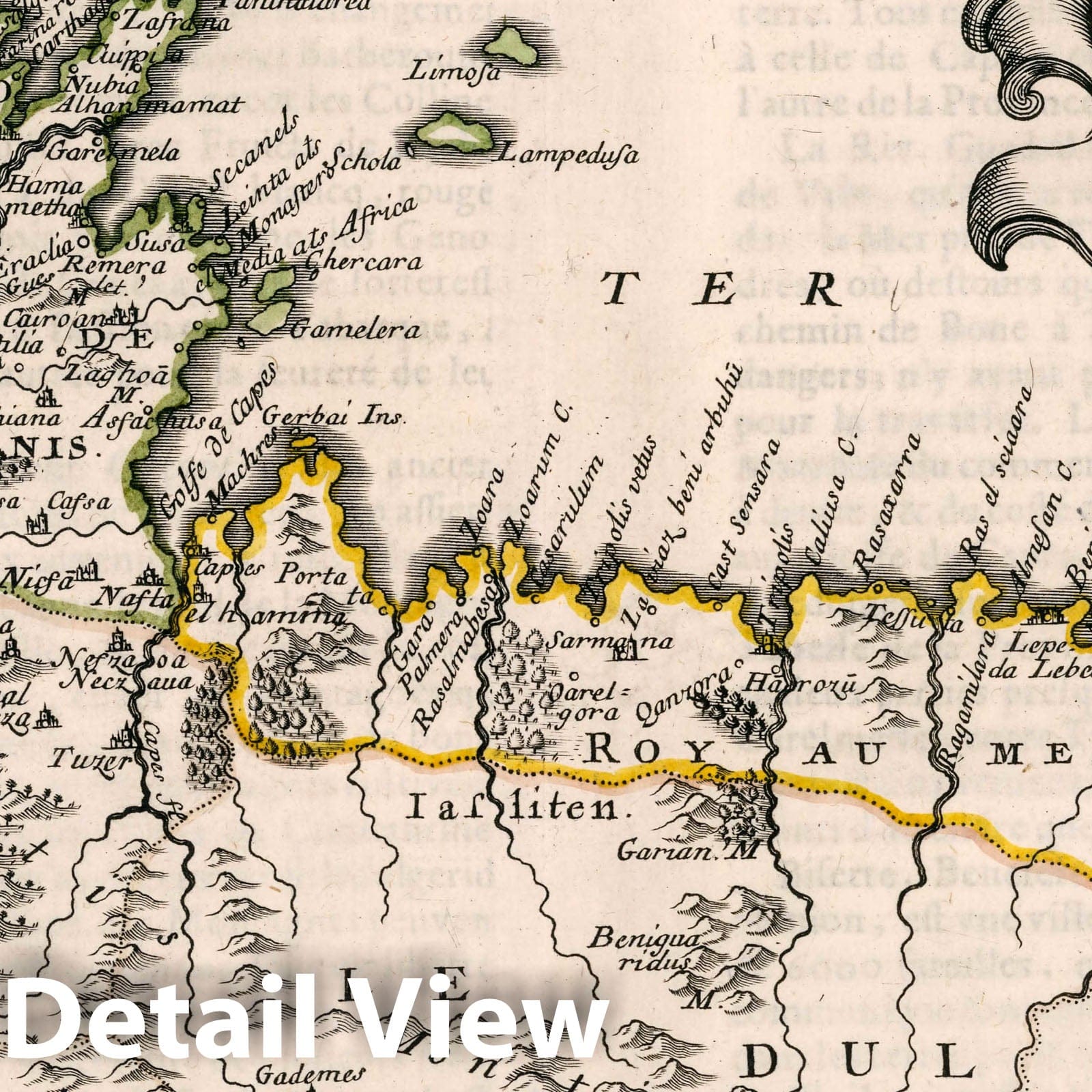 Tunisia and Libya - River Map, 1656 by Nicolas Sanson