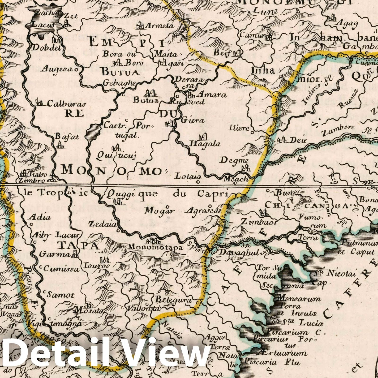 Southern Africa - Monomotapa and Monemougi, 1656 - Historical Map Print