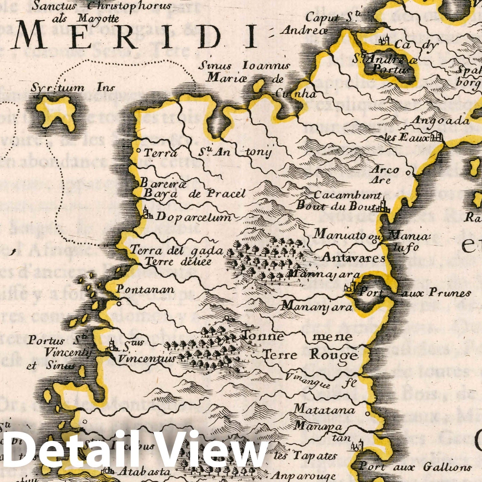 Madagascar and Neighboring Islands - River Map, 1656 - Historical Map Print