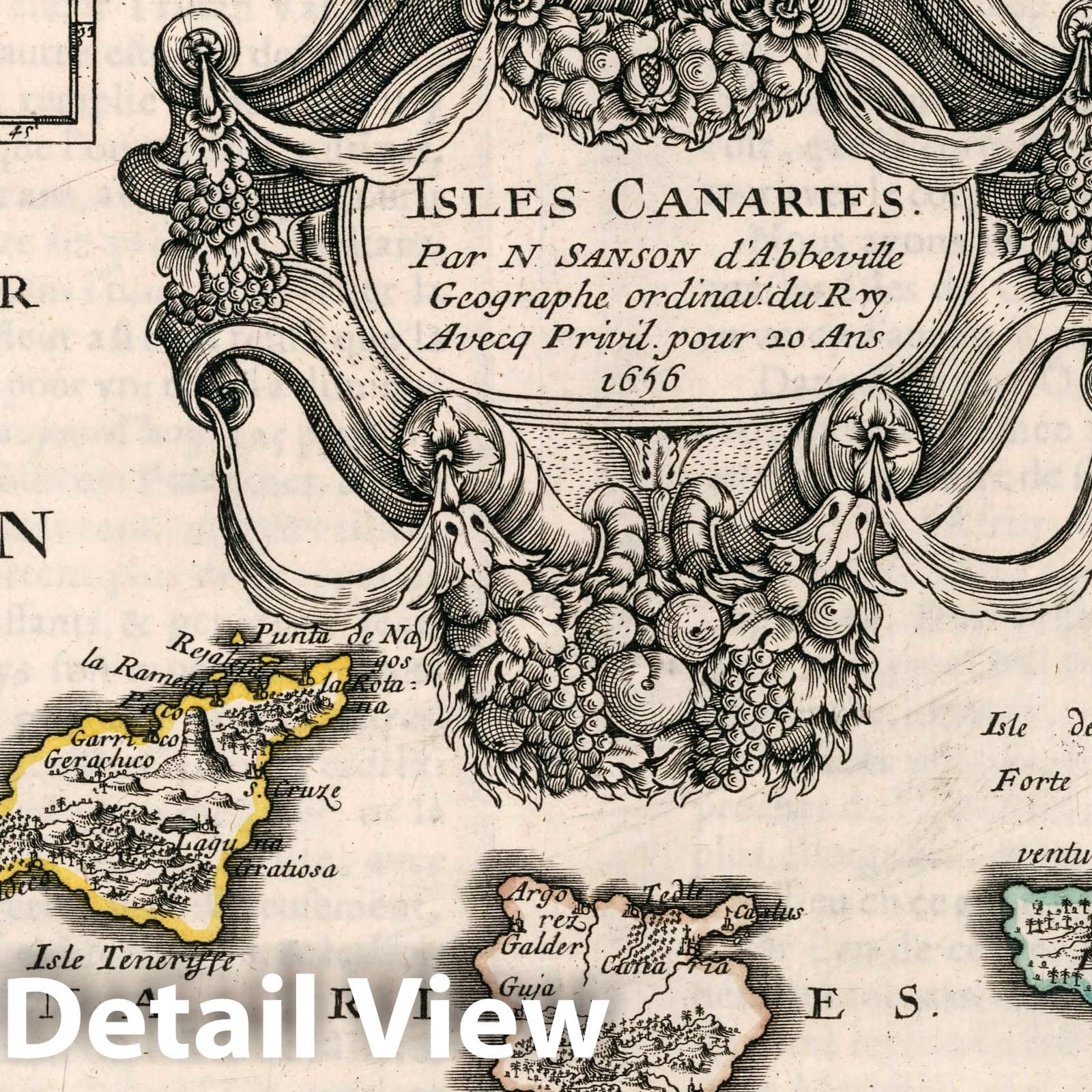 Canary Islands with Madeira - 1656 Historical Map Print