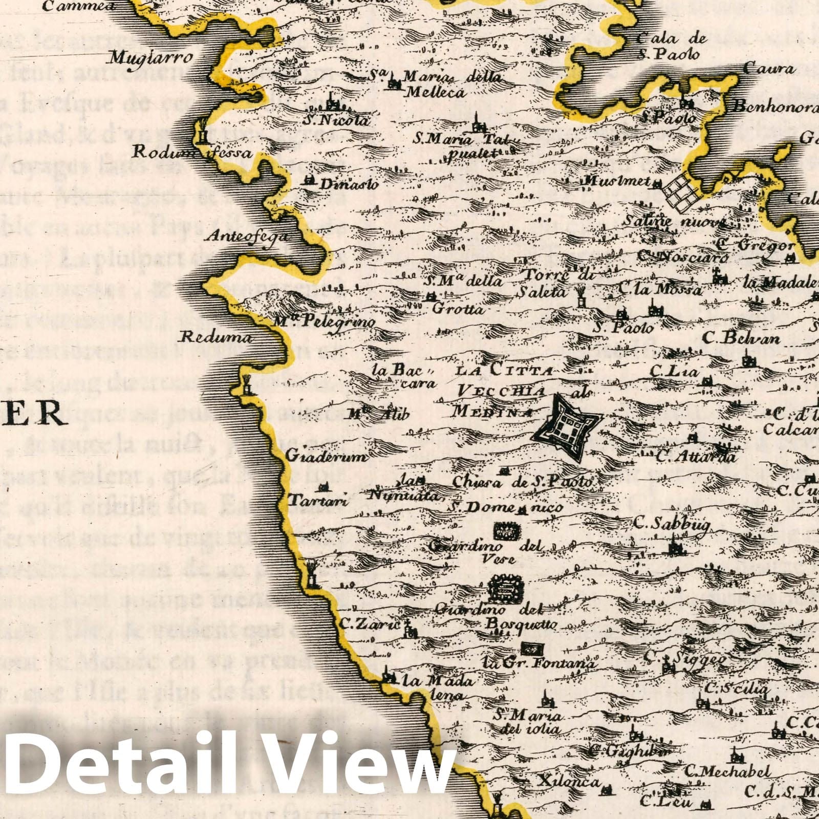 Malta and Gozo - River Map, 1656 - Historical Map Print