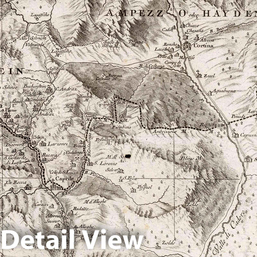 Historic Map : Austria, Tyrol (Austria) Tyrol Gegen Suden. Tyrolis sub Felici Regimine Mariae Theresiae ROM, 1774 Atlas , Vintage Wall Art