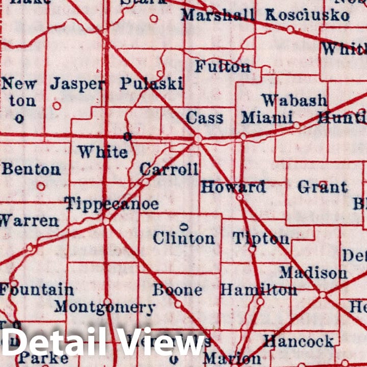 Historic Map : 1866 Map of Indiana. - Vintage Wall Art