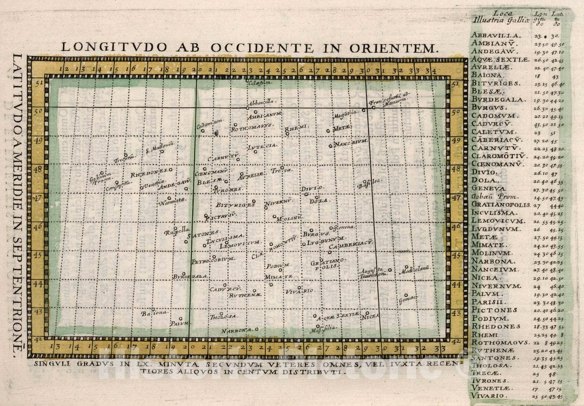Historic Map : Longitudo Latitudo, 1648 - Vintage Wall Art