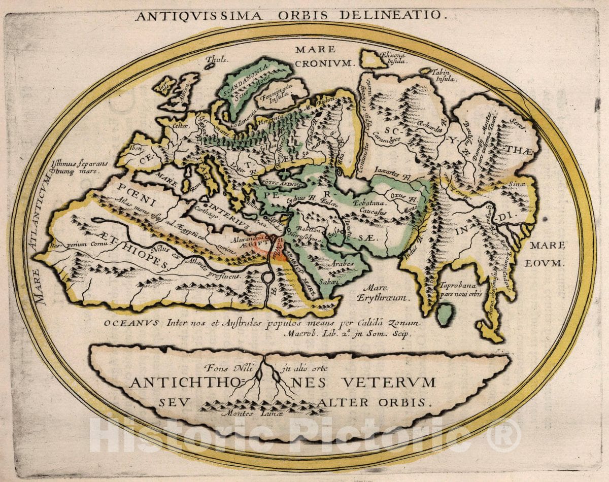 Historic Map : Antiquissima Orbis Delineatio, 1648 - Vintage Wall Art
