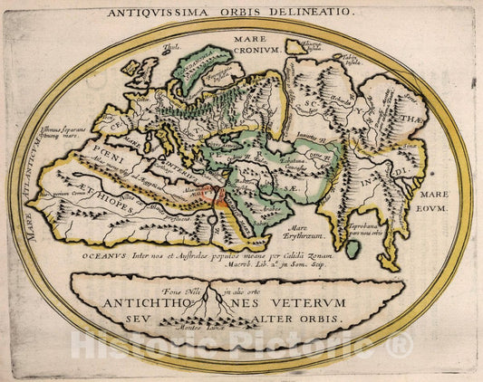 Historic Map : Antiquissima Orbis Delineatio, 1648 - Vintage Wall Art