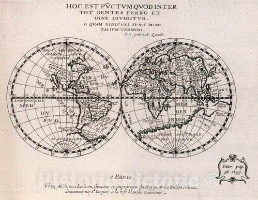 Historic Map : Hoc est Punctum Quod Inter TOT Gentes Ferro, 1648 - Vintage Wall Art