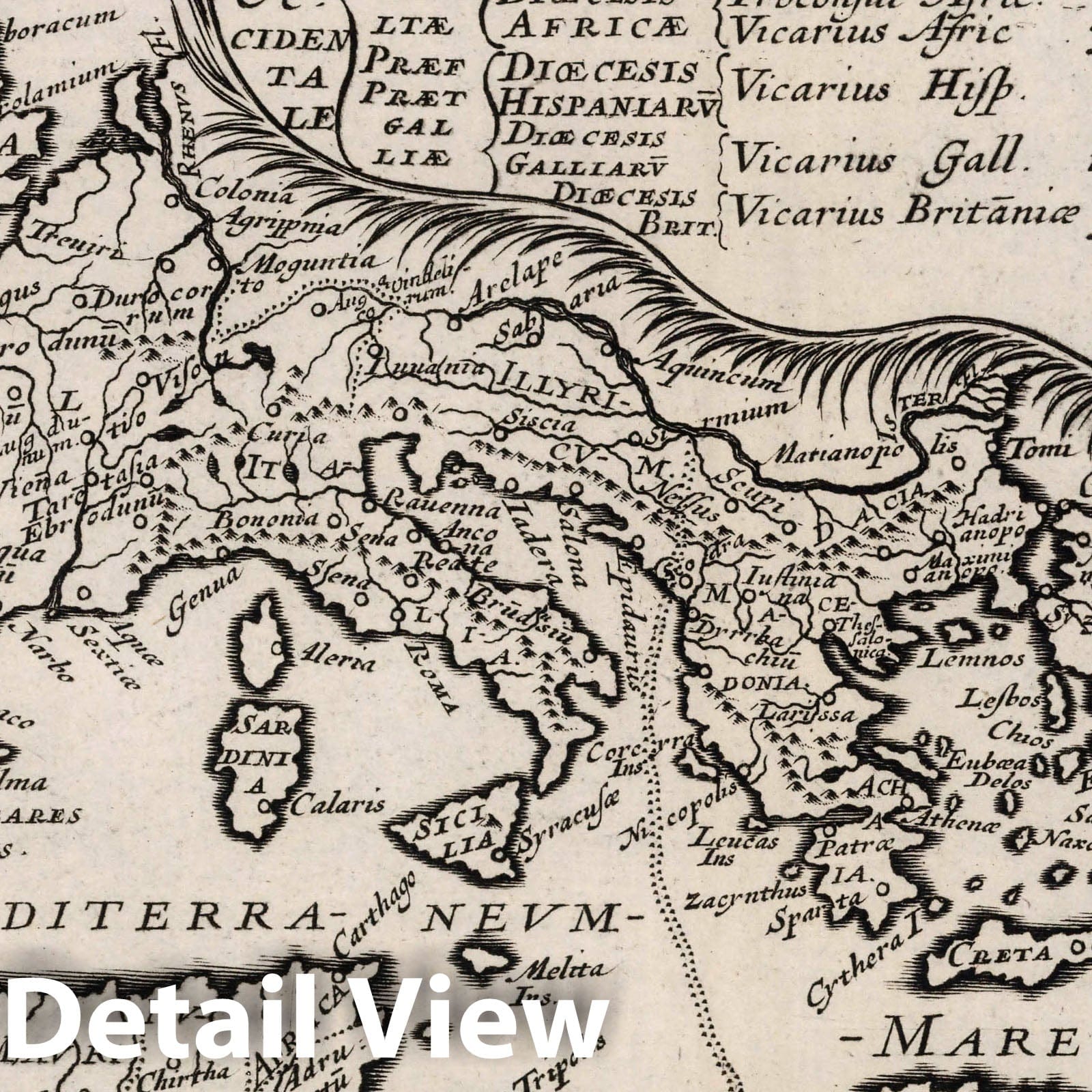 Roman Empire, 1648 - Historical Map Print
