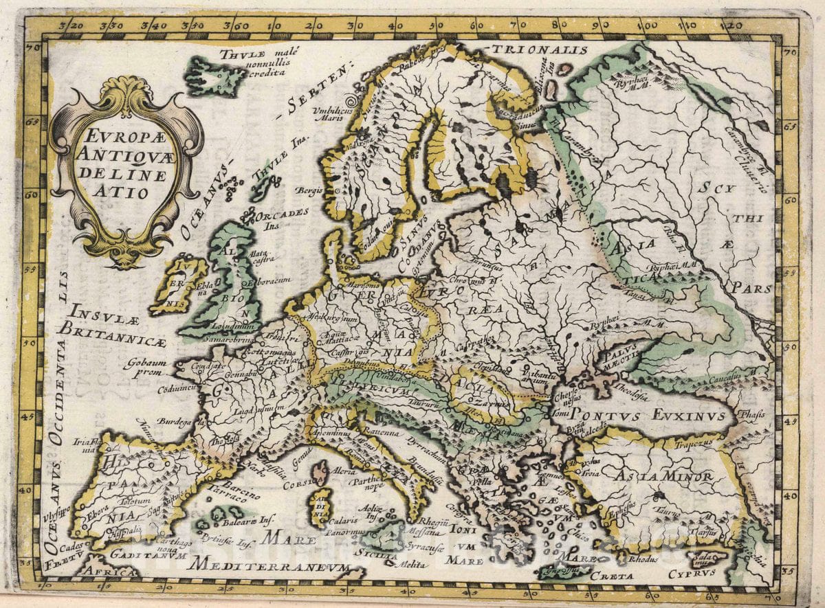 Historic Map : Europae Antiguae Delineatio, 1648 - Vintage Wall Art