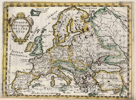 Historic Map : Europae Antiguae Delineatio, 1648 - Vintage Wall Art