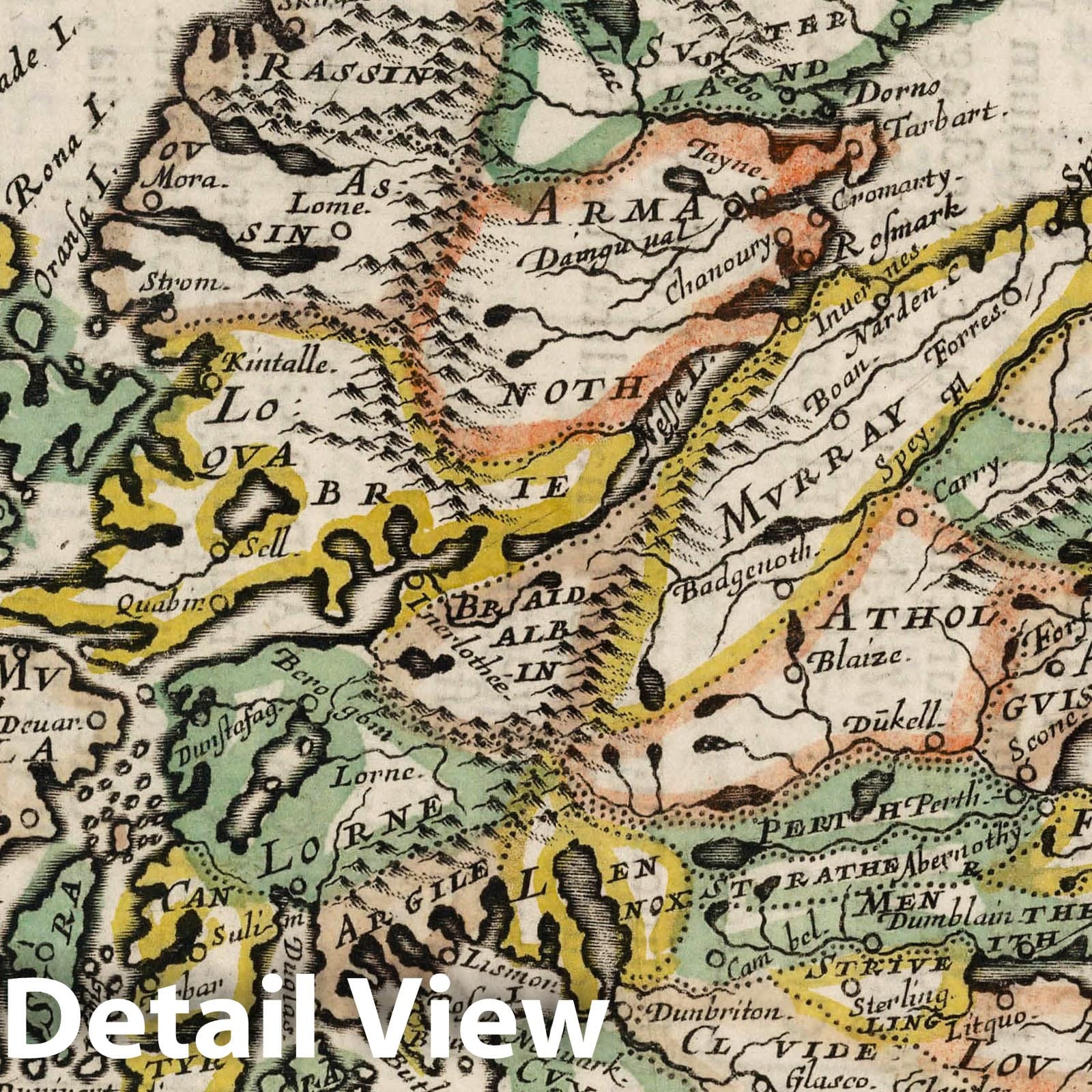 Scotland, 1648 - Historical Topographic Map Print