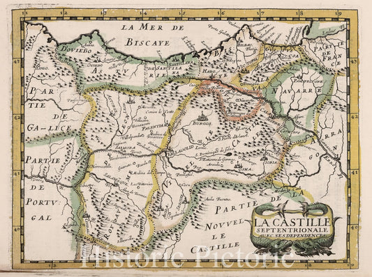Northern Castile, 1648 - Historical Map Print