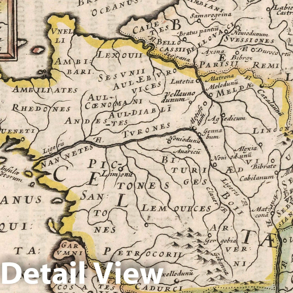 Historic Map : France, Galliae Tabula Curatior, 1648 , Vintage Wall Art