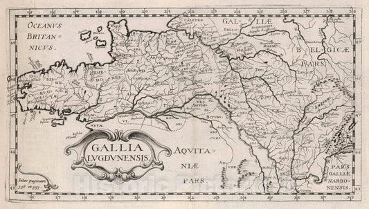Historic Map : Lyons , France Gallia Lugdunensis. , Vintage Wall Art
