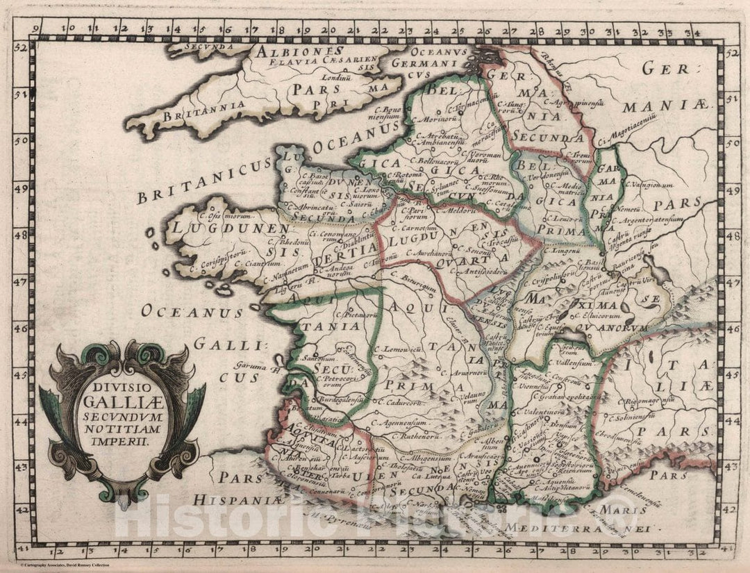 Historic Map : France, Divisio Galliae Secundum Notitiam Imperii, 1648 , Vintage Wall Art