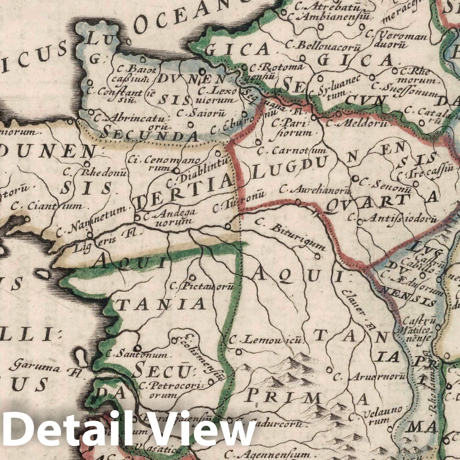 Gaul According to the Notitia Imperii, 1648 - Historical Map Print