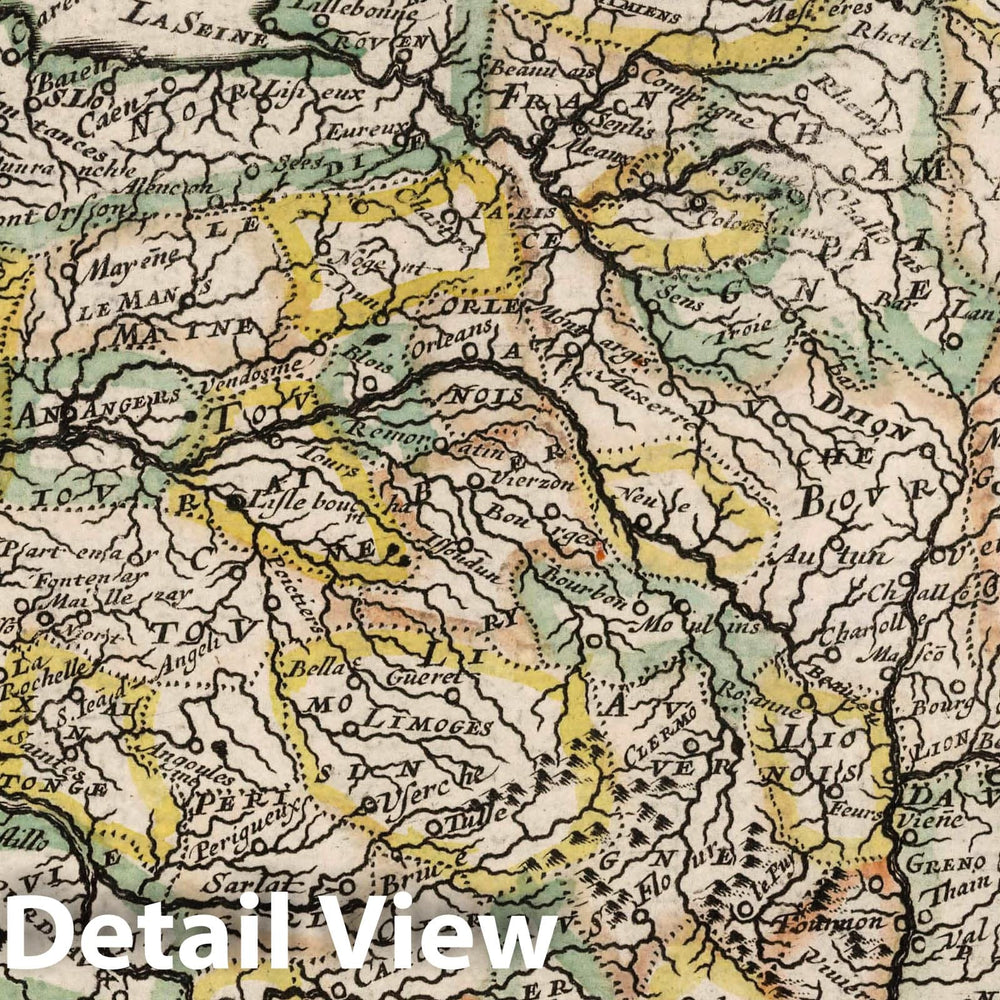 Historic Map : France, Description du Royaume de France, 1648 , Vintage Wall Art