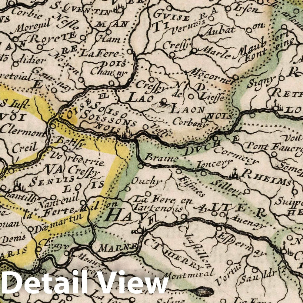 Historic Map : L'Ancienne , France Lancienne France, 1648 , Vintage Wall Art