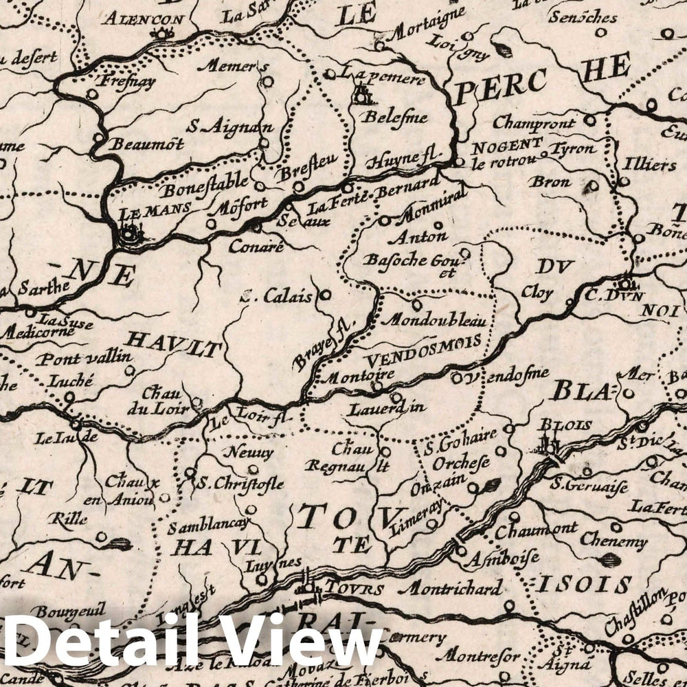 Historic Map : France, La Grande Beavlse, 1648 , Vintage Wall Art
