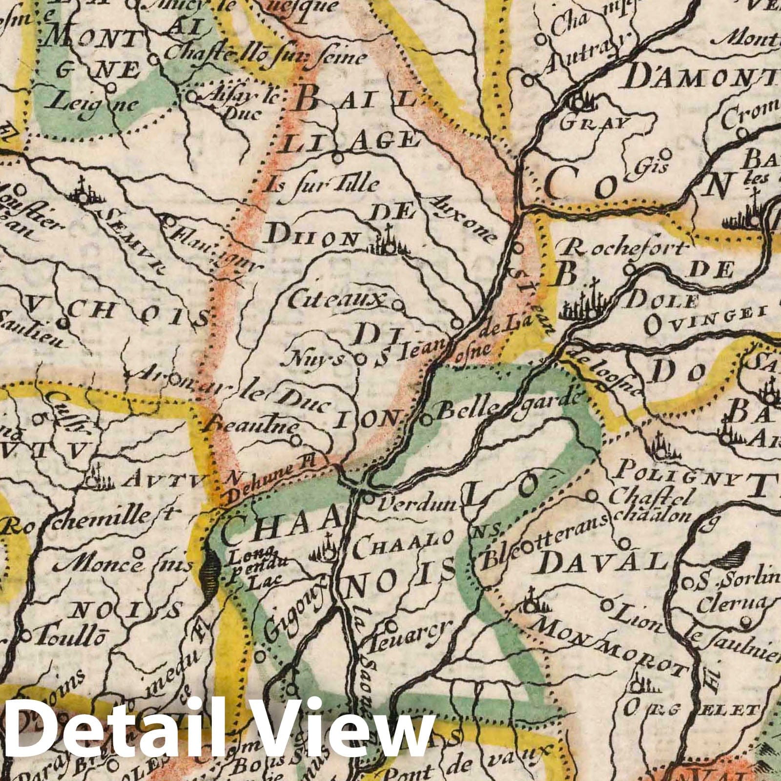 Historic Map : Burgundy , France Le Royaume de Bourgogne, 1648 , Vintage Wall Art