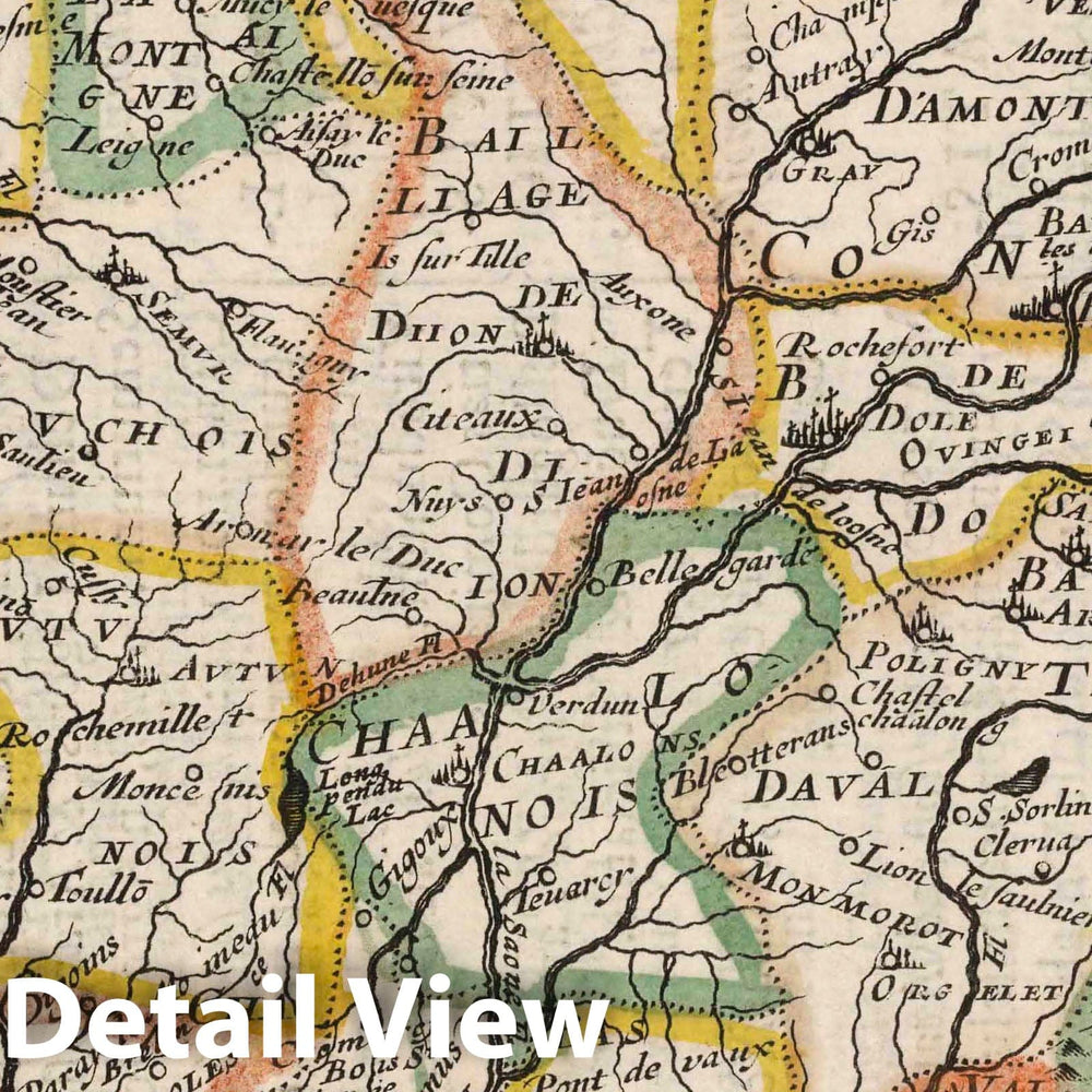 Historic Map : Burgundy , France Le Royaume de Bourgogne, 1648 , Vintage Wall Art