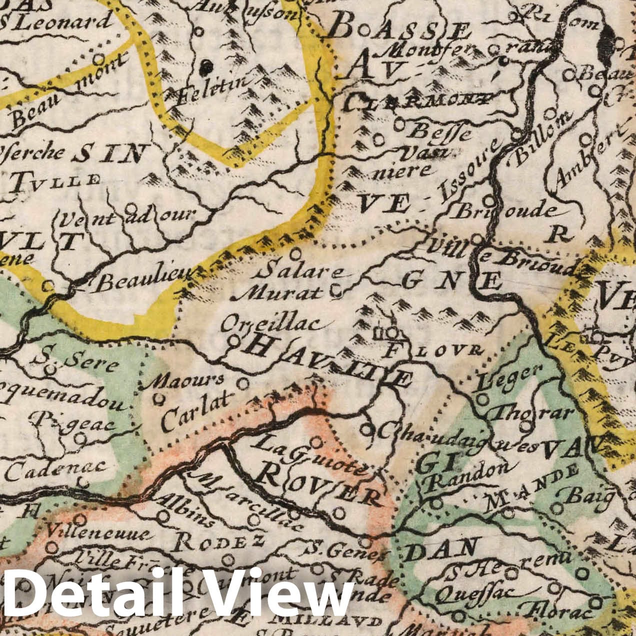 Eastern Aquitaine, 1648 - Historical Topographic Map Print