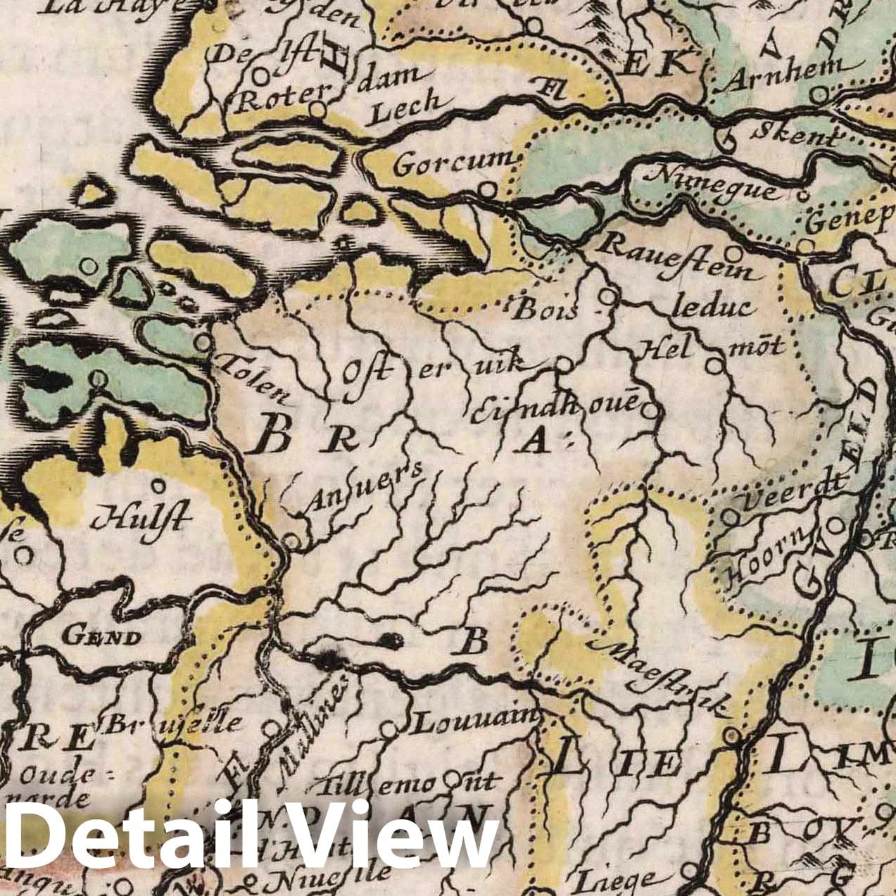 Netherlands and Belgium 1648 Historical Map Print