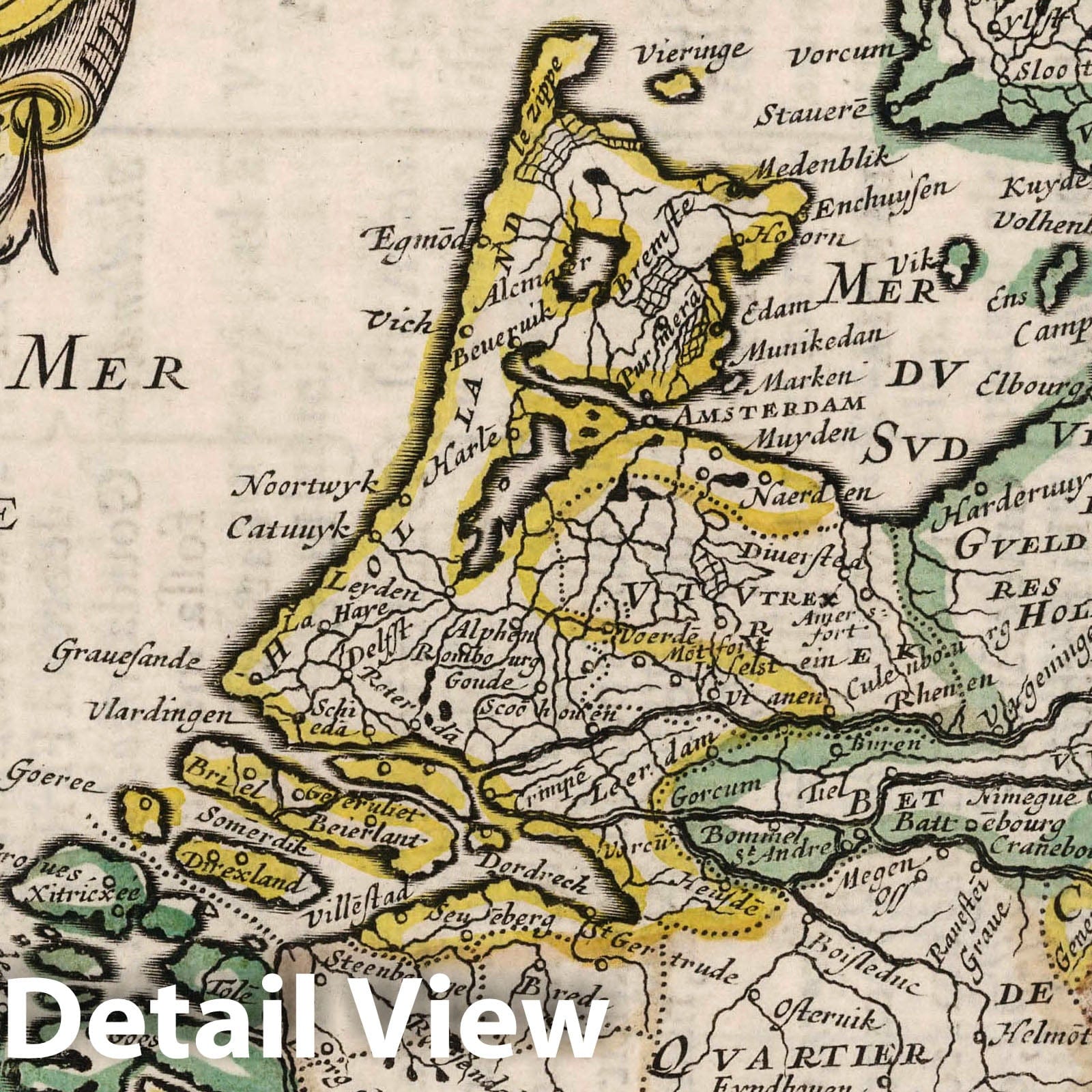 Netherlands 1648 Historical Map Print - Hand-Colored Atlas Plate