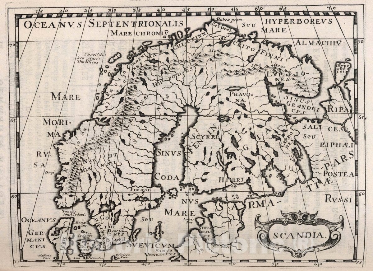Historic Map : Scandia, 1649 - Vintage Wall Art