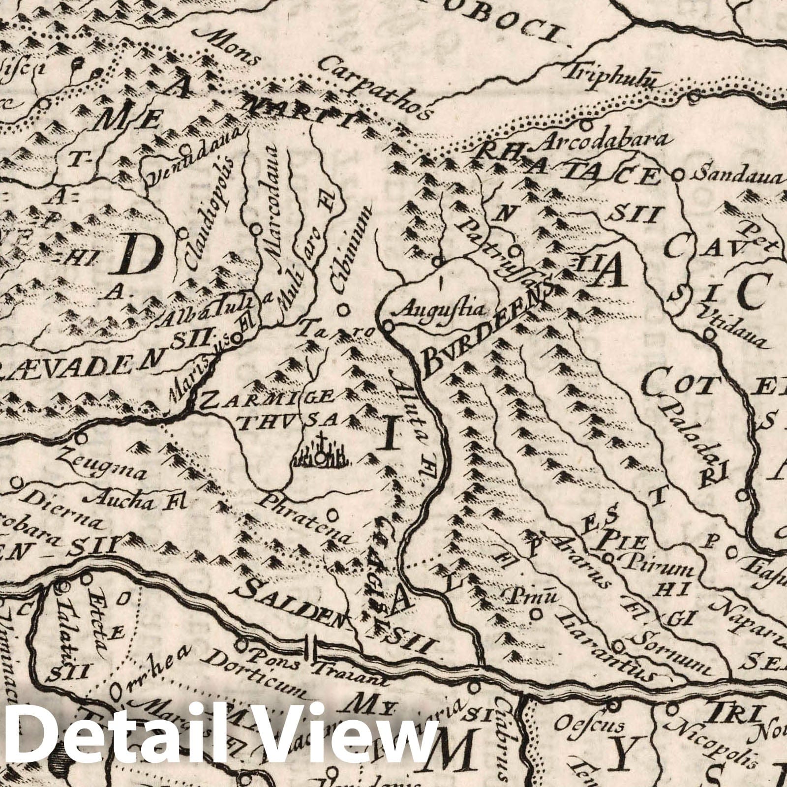 Dacia and Moesia, 1648 - Historical Map Print
