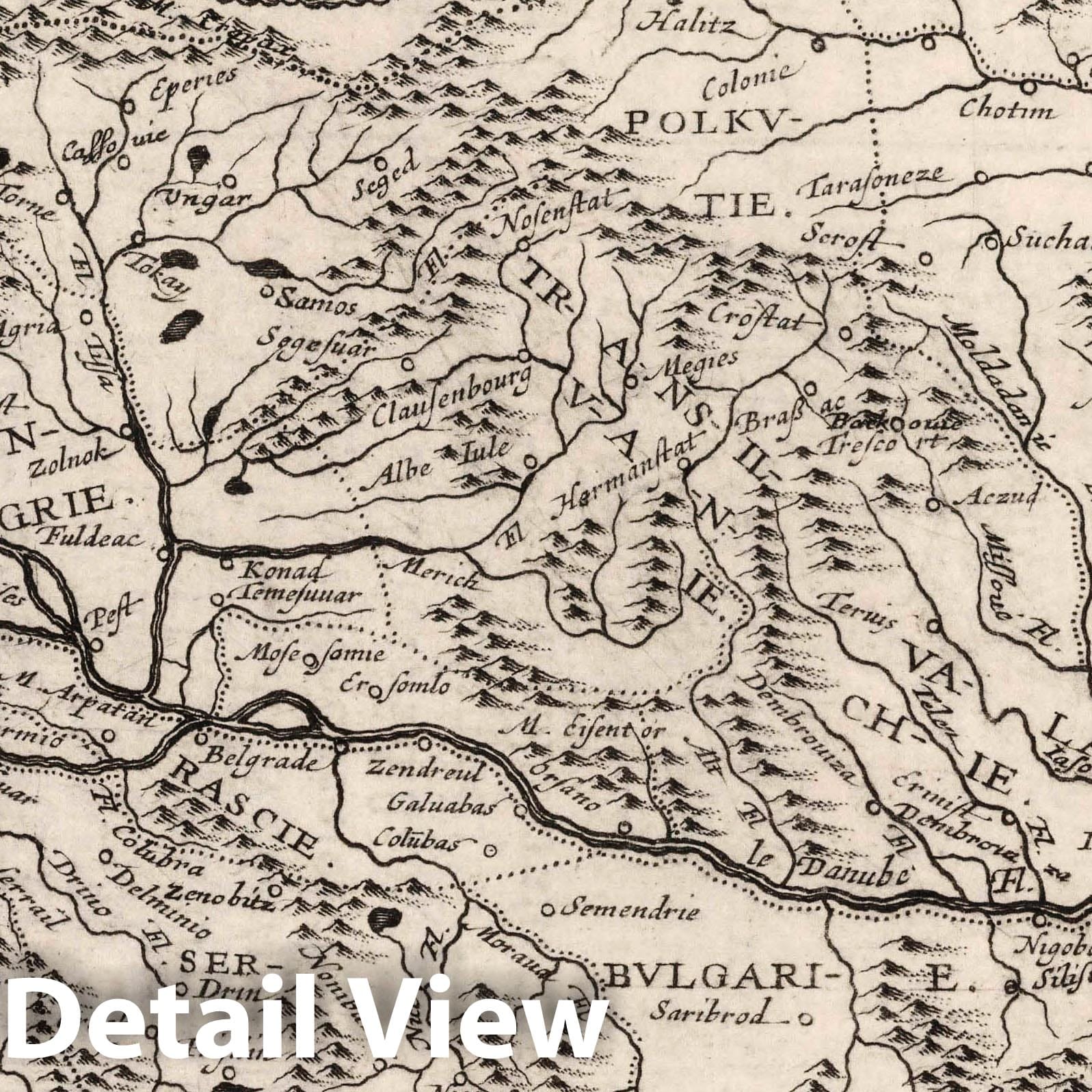 Hungary and Bulgaria, 1648 - Historical Map Print