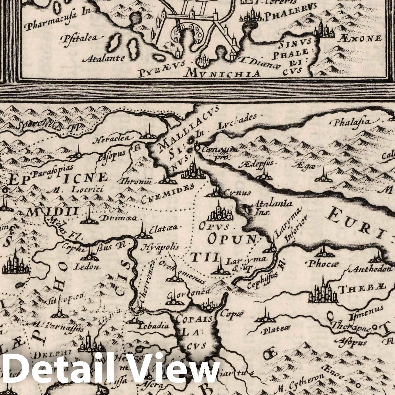 Achaia (Ancient Greece) 1649 Historical Map Print