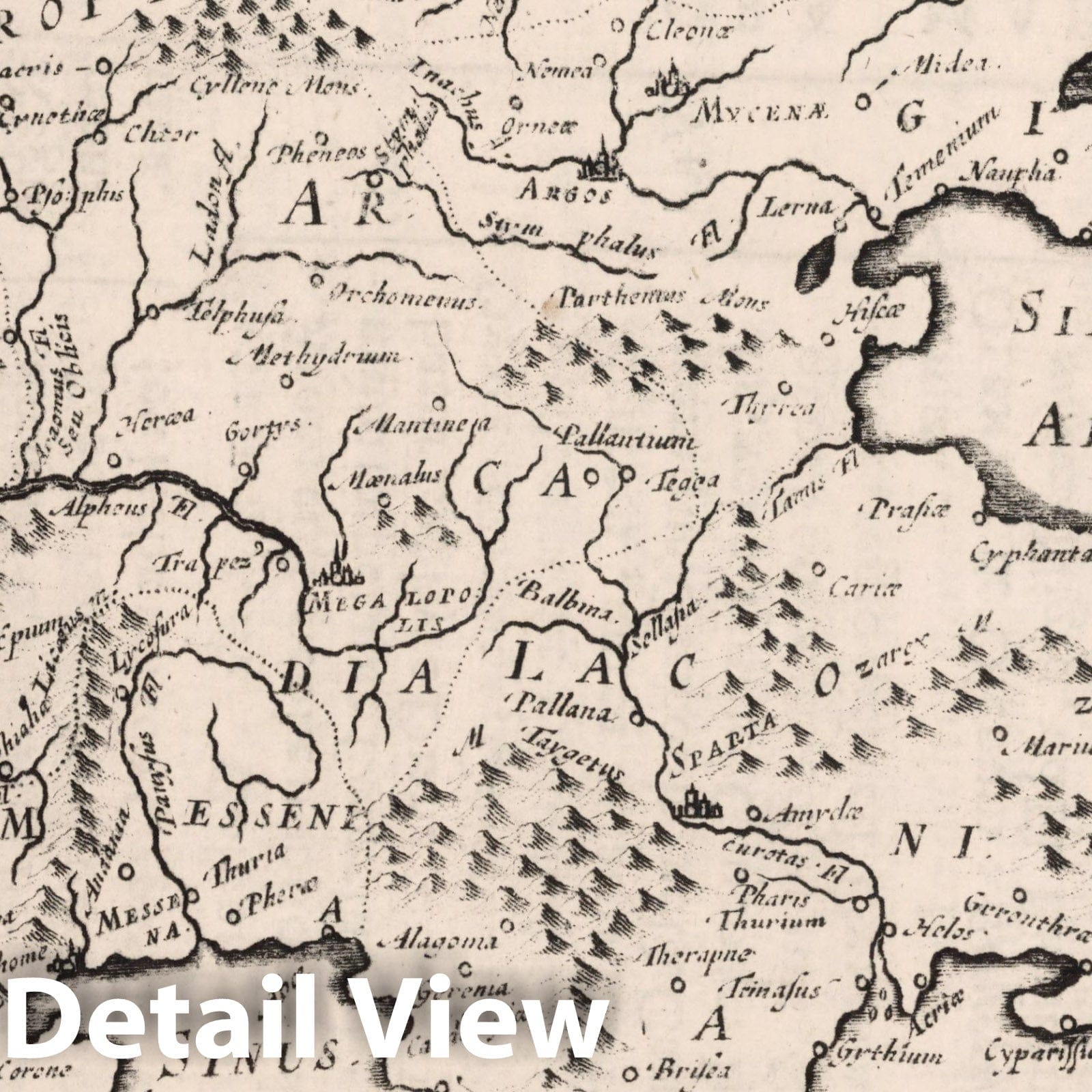 Historic Map : Peloponnisos (Greece) Delineatio Peloponesi, 1649 , Vintage Wall Art