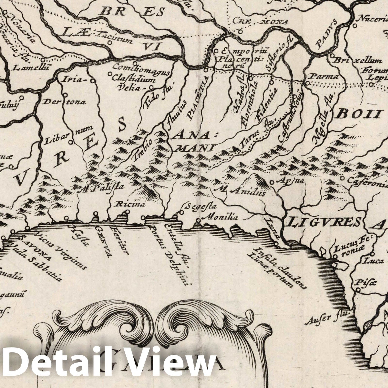 Cisalpine Gaul, 1649 - Historical Map Print