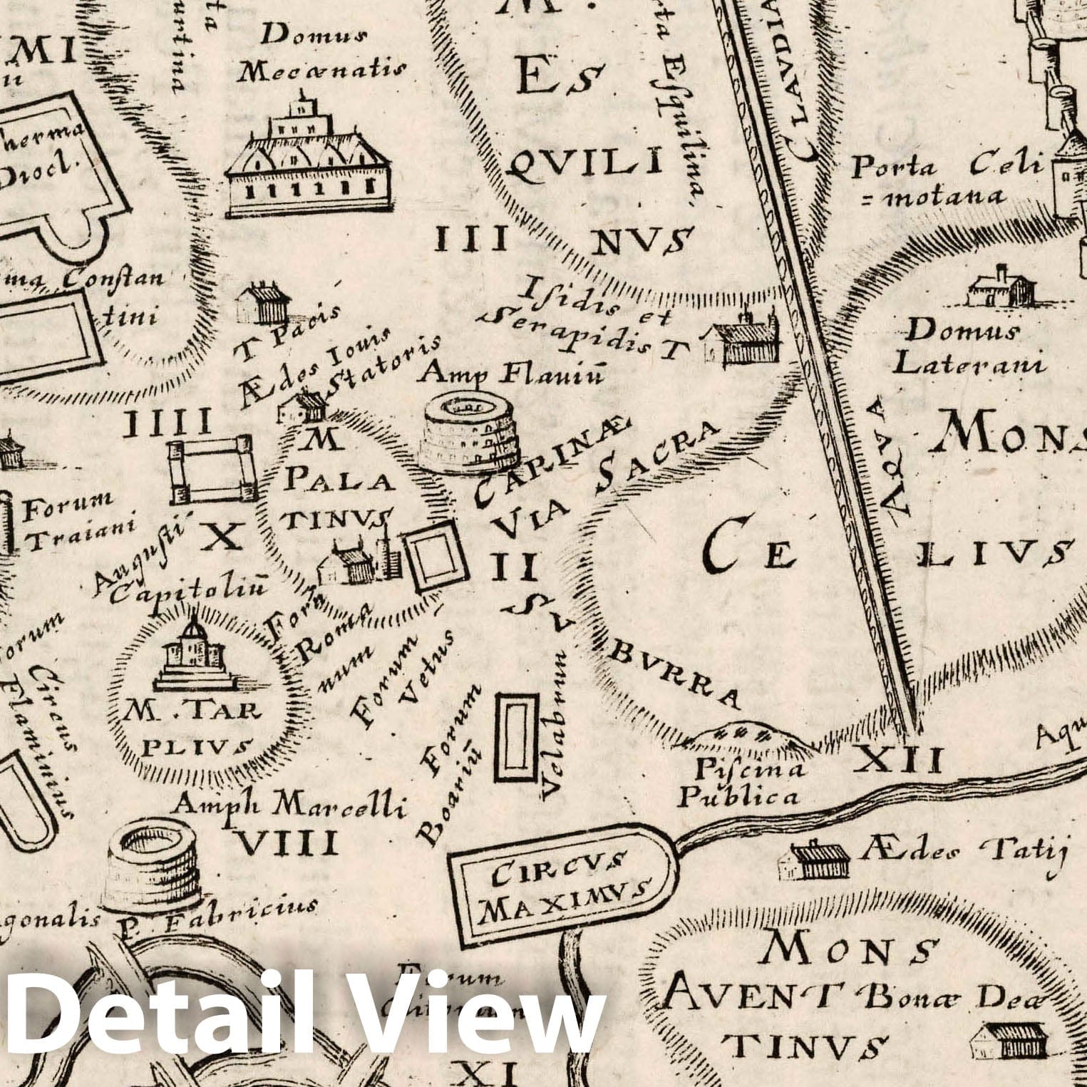 Ancient Rome, 1649 - Historical Map Print