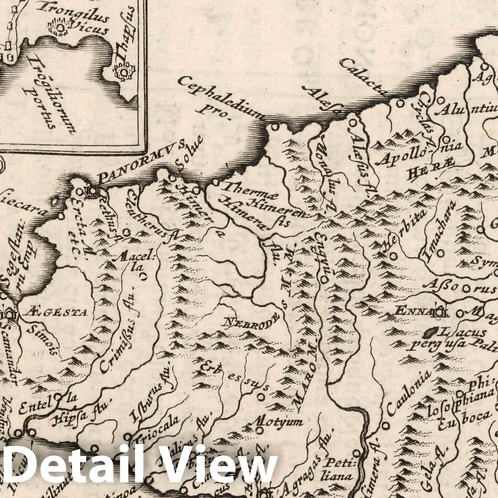 Ancient Sicily, 1649 - Historical Map Print