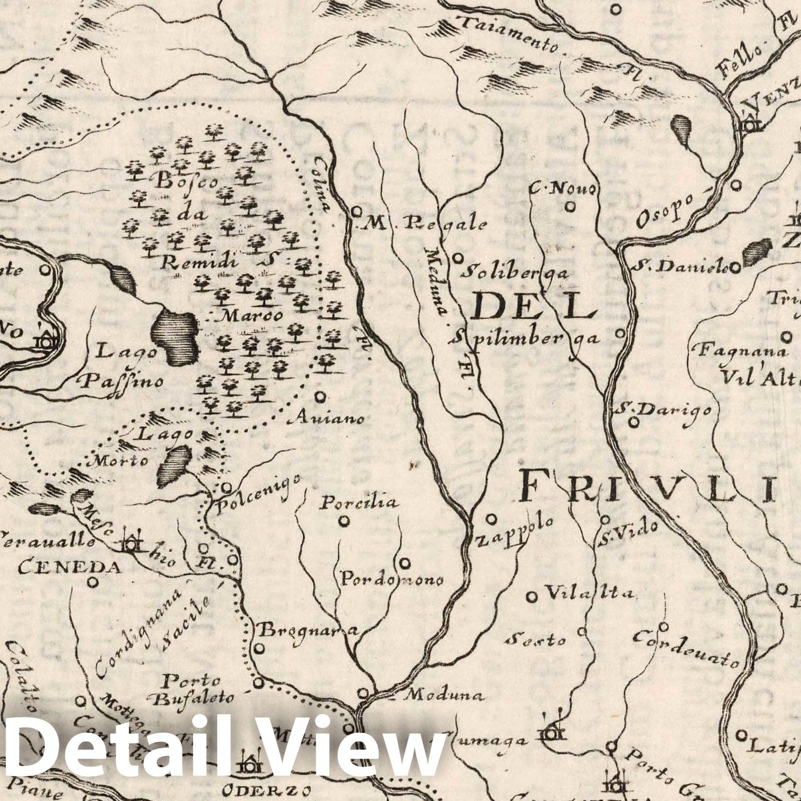Marche Tarvisane and Friuli, 1649 - Historical Map Print