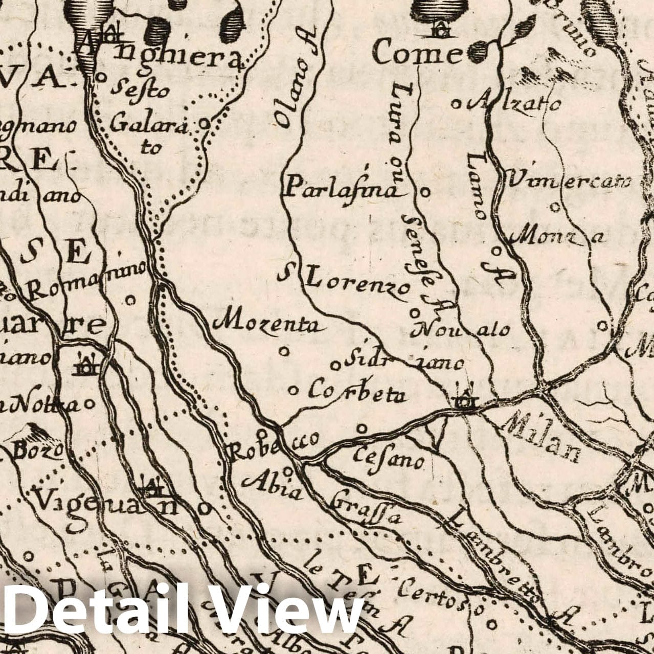 Duchy of Milan, Italy, 1649 Historical Map Print