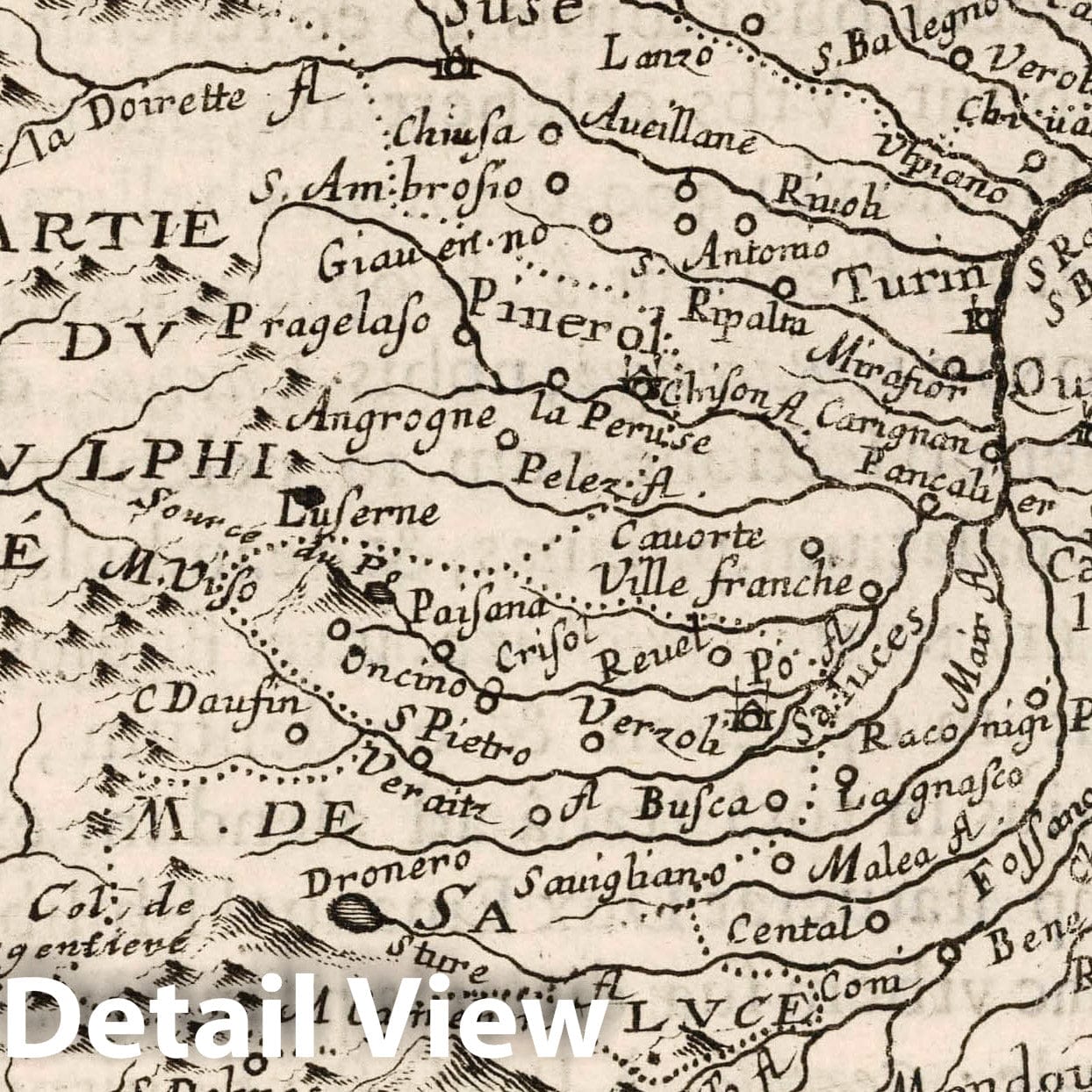 Piedmont and Montferrat, Italy 1649 Historical Map Print