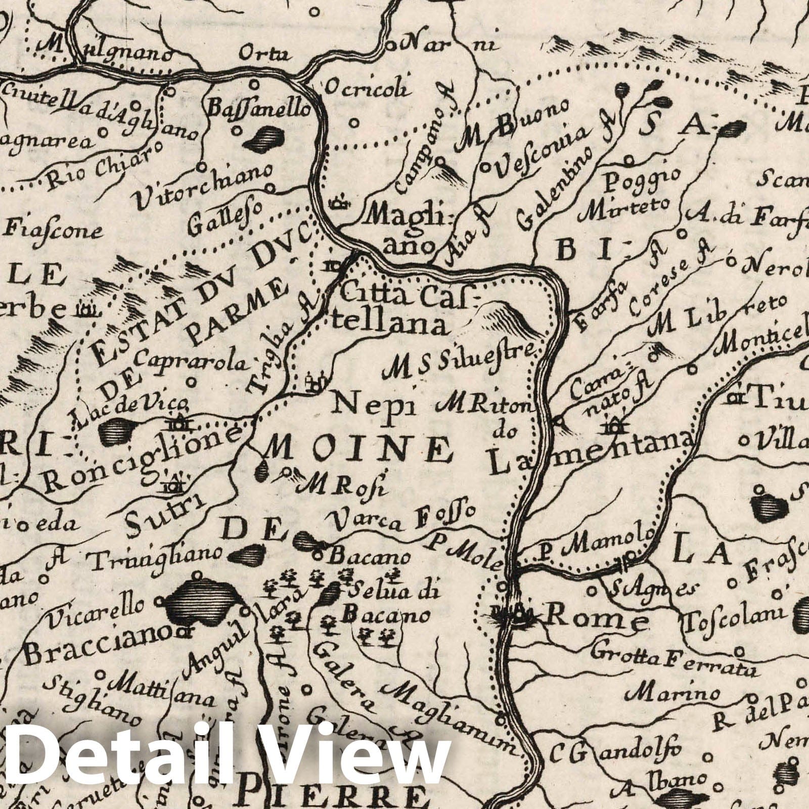 Rome, Sabines, Orvieto 1649 Historical Map Print