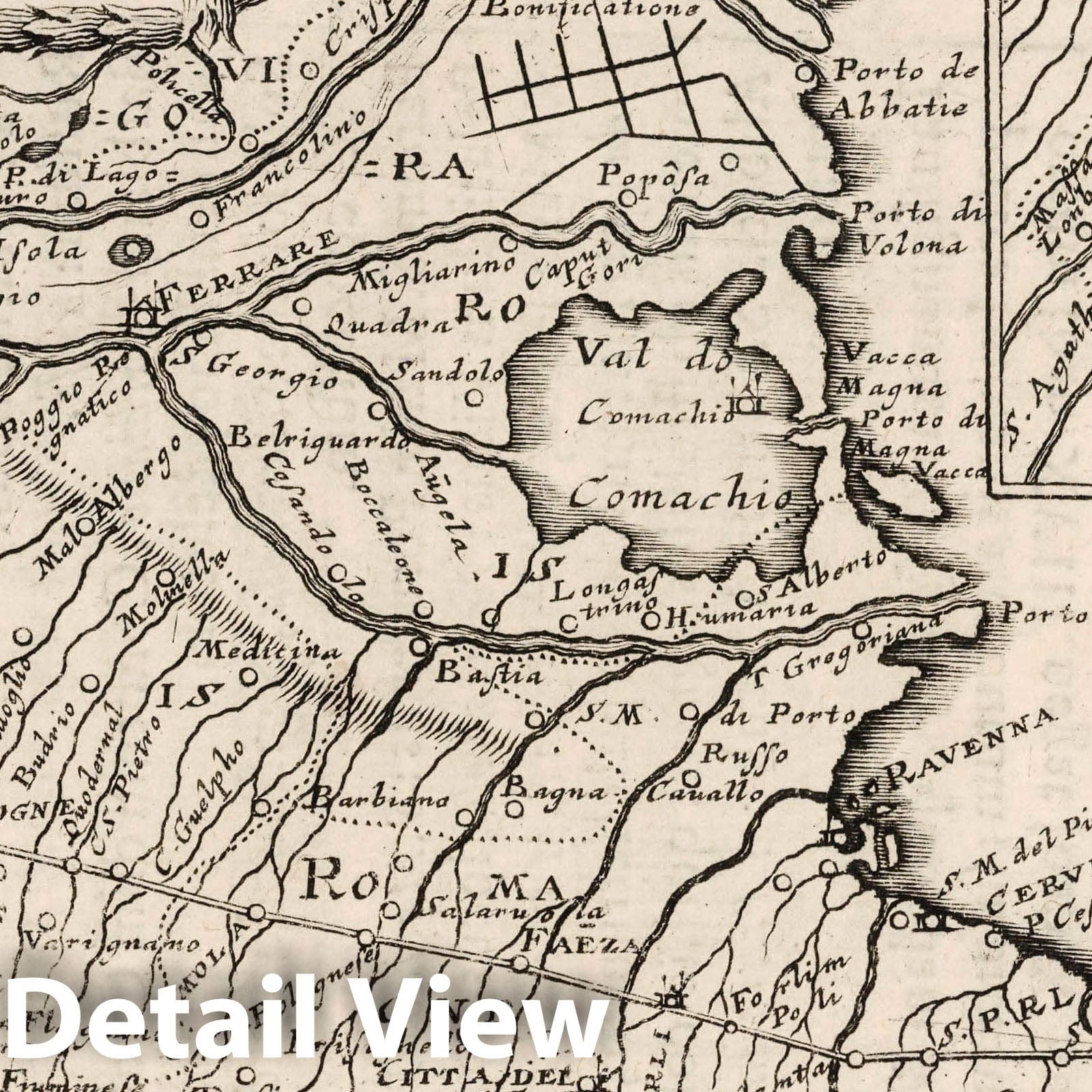Romagna, Bologna, Ferrara, and Ravenna, 1649 - Historical Map Print
