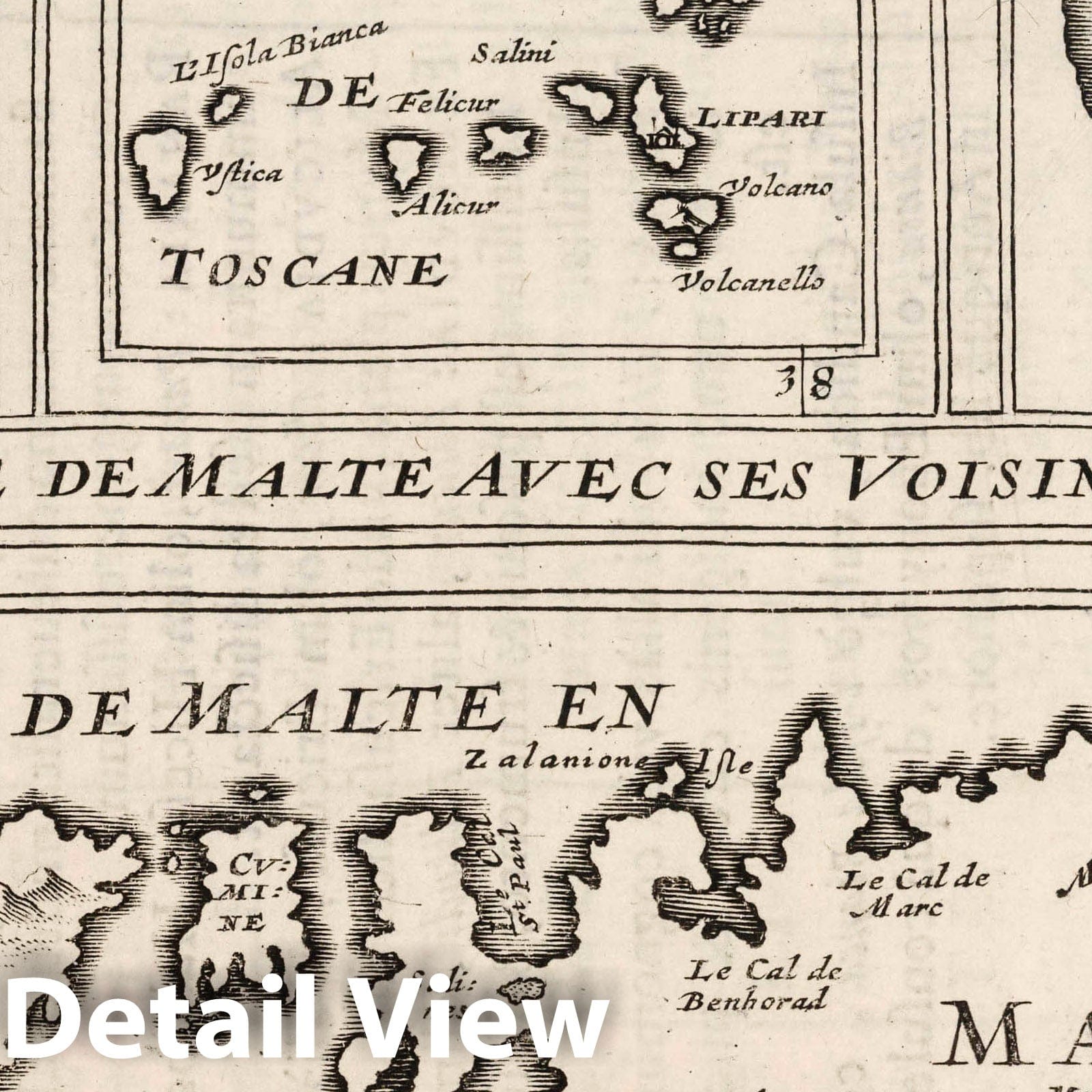 Malta and Sicily with Islands, 1649 - Historical Map Print