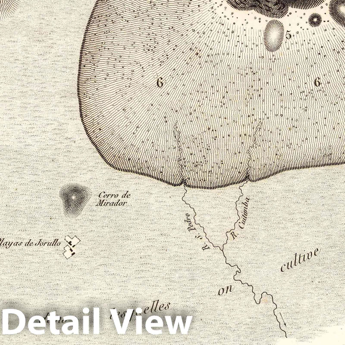 Jorullo Volcano - 1834 Historical Map Print