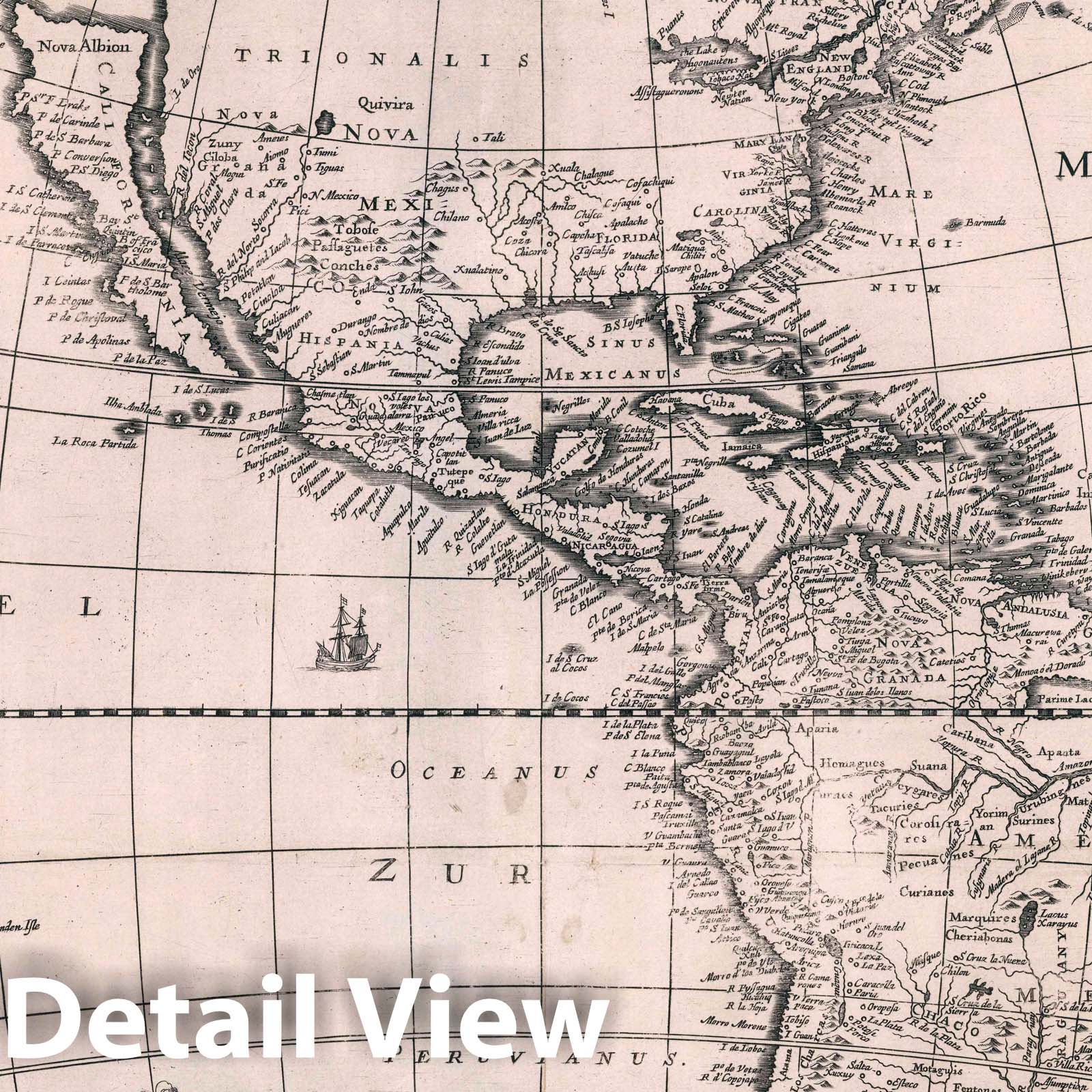 America, 1671 - John Ogilby Historical Map Print
