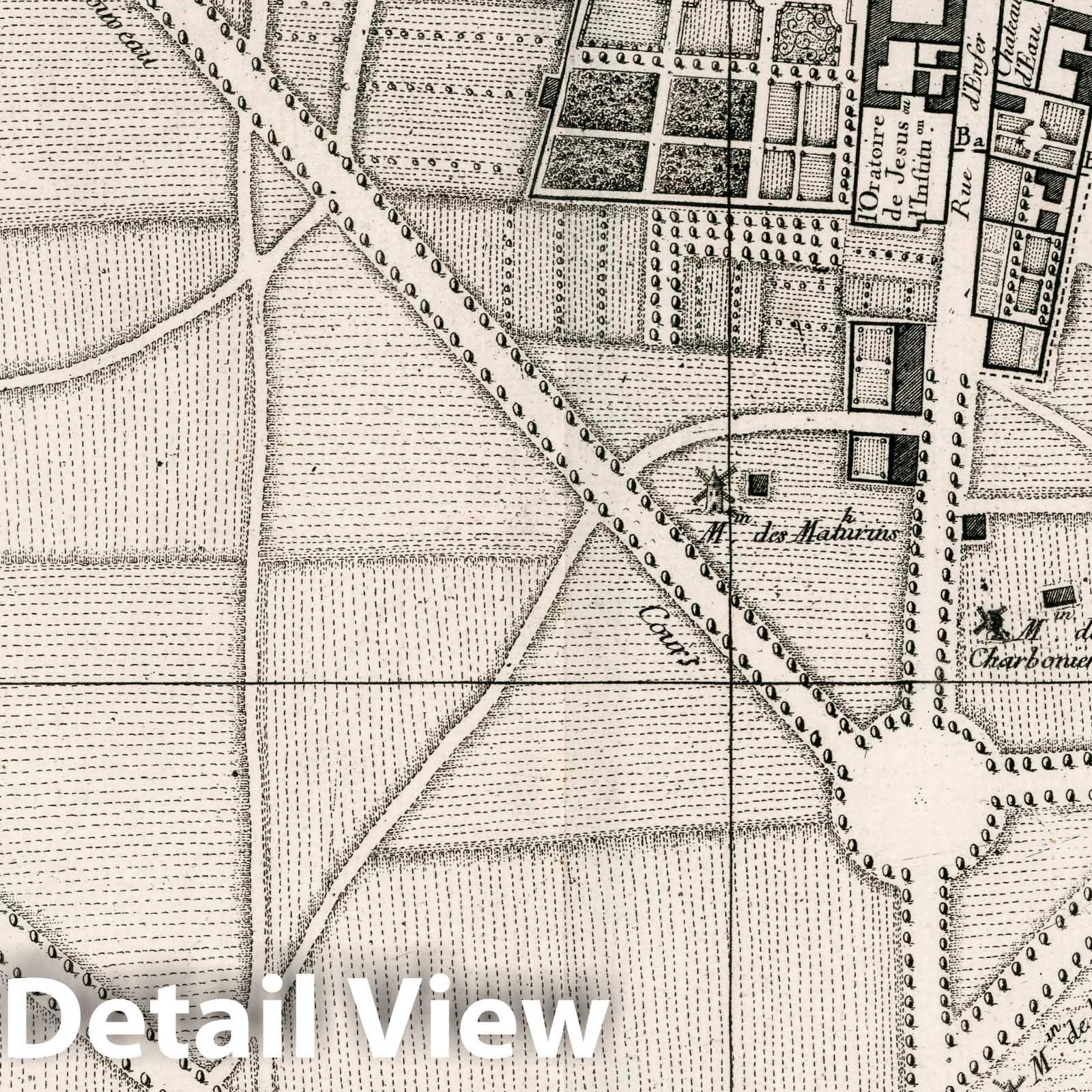 Paris, France 1766 Historical City Plan Map Print